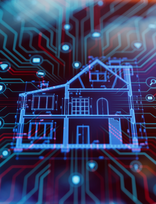 Image of heat network map and a house in the centre - demonstrating our article on Heat Network Optimisation Studies