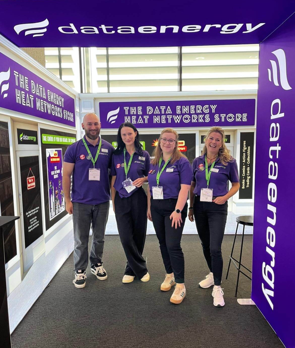The Data Energy stand build team on the Heat Network Heroes stand at the TPI Annual Seminar 2026.